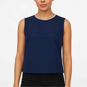 Clover Canyon Navy Laser Cut Scuba Tank Top Size L